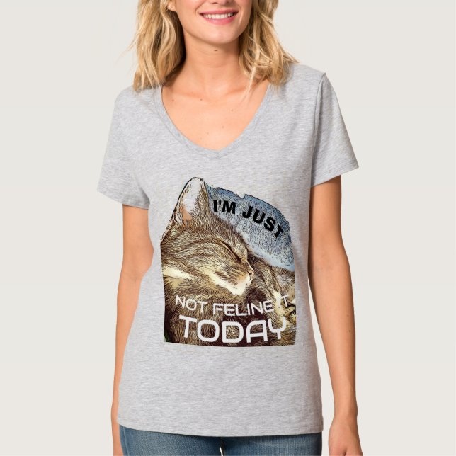 FUNNY CAT SLEeping T-Shirt (Framsida)