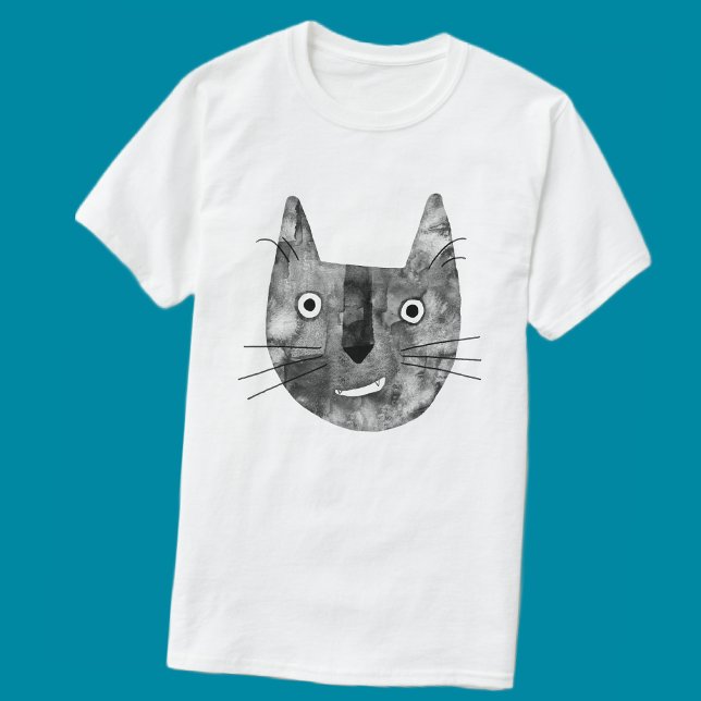 Funny Cat Smile T Shirt (Funny cat smiling t-shirt for animal lovers)