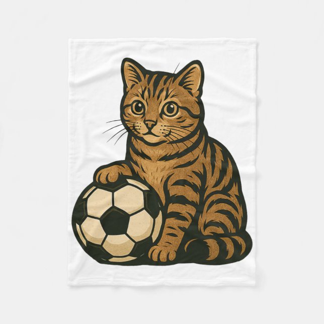 Funny Cat Soccer  Fleecefilt (Framsidan)