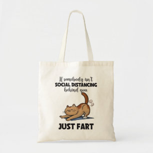 Funny Cat Social Avstånd Say Tygkasse