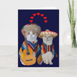 Funny Cat Spain Valentine för Make Helgkort