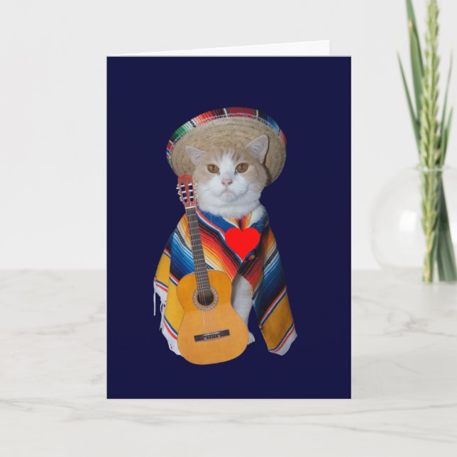 Funny Cat Spain Valentine Helgkort (Framsida)