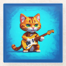 Funny Cat Spela Guitar