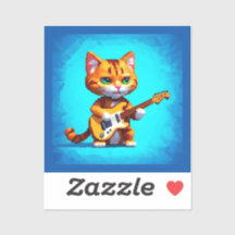 Funny Cat Spela Guitar