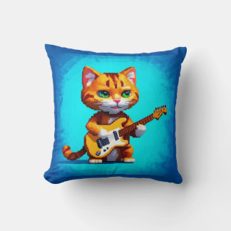 Funny Cat Spela Guitar Kudde