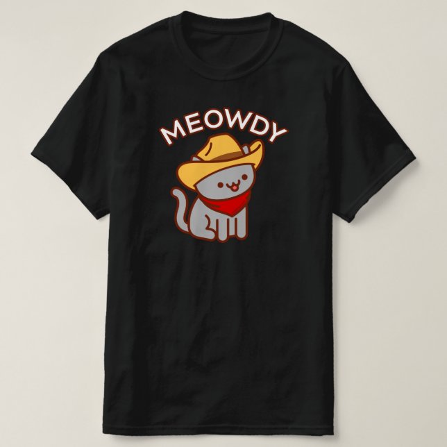 Funny Cat T-Shirt - "MEOWDY" (Design framsida)