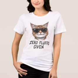 Funny Cat T-Shirt | Zero Fluffs Given