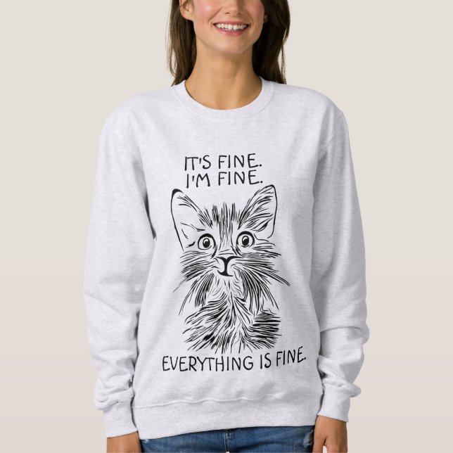 FUNNY CAT T-SHIRTS. DET ÄR BRA ALLT ÄR BRA T SHIRT (Framsida)