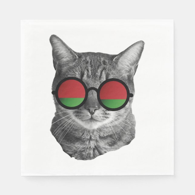 Funny Cat Tee Shirt - Belarus Pappersservett (Framsidan)
