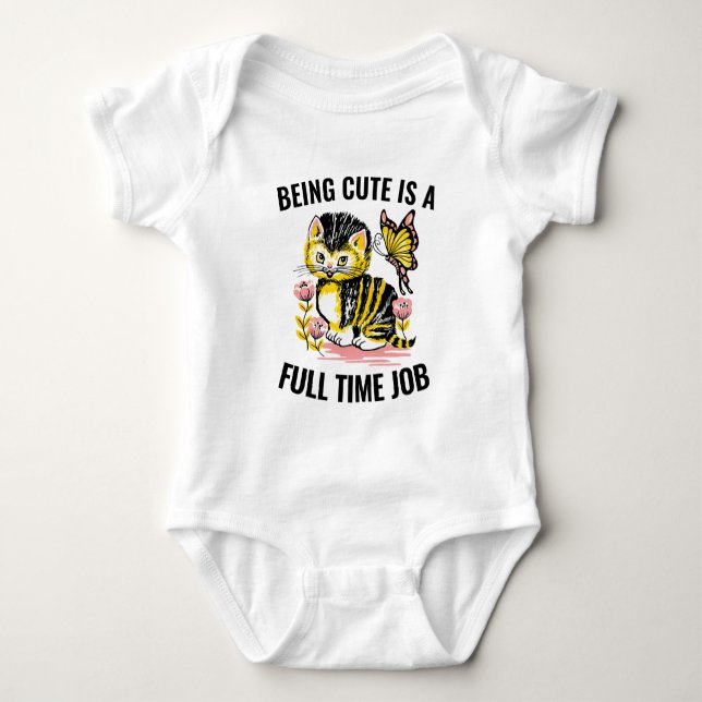 Funny Cat Tees CUTE Kitten Småbarn Baby T-Shirts (Framsida)