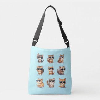 Funny Cat Theme Avslappnad Kor Body Tote Axelväska