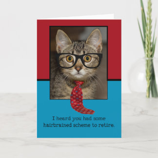 Funny Cat Tie Glasses HairhjärnPension-kort Kort