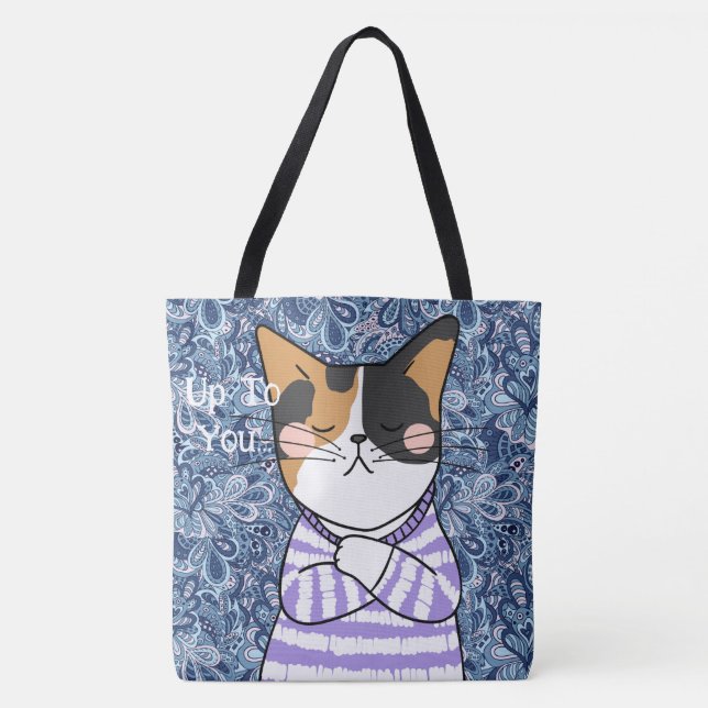Funny Cat Tote Tygkasse (Framsida)