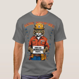 Funny Cat Union Member Labour Day från Kalifornien T Shirt