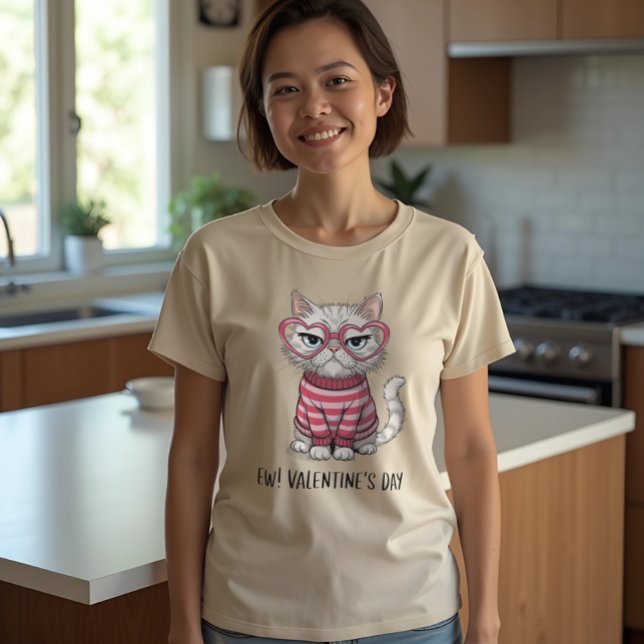 Funny Cat Valentine T Shirt (Skapare uppladdad)