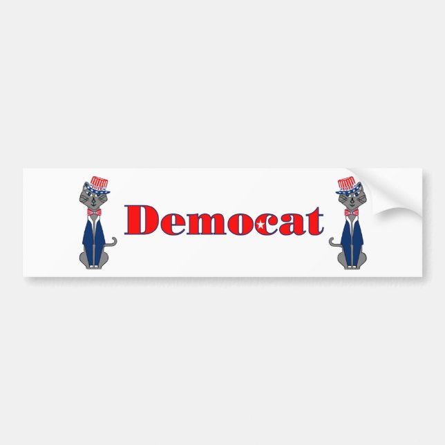 Funny Cat Vote Democat Politik Bildekal (Framsidan)