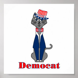 Funny Cat Vote Democat Politik Poster