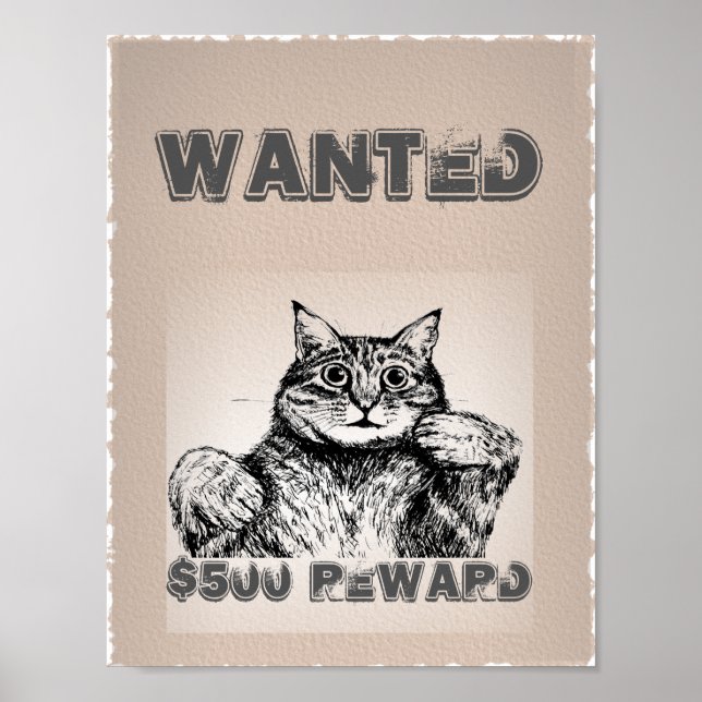 Funny Cat Wanted Poster (Framsidan)