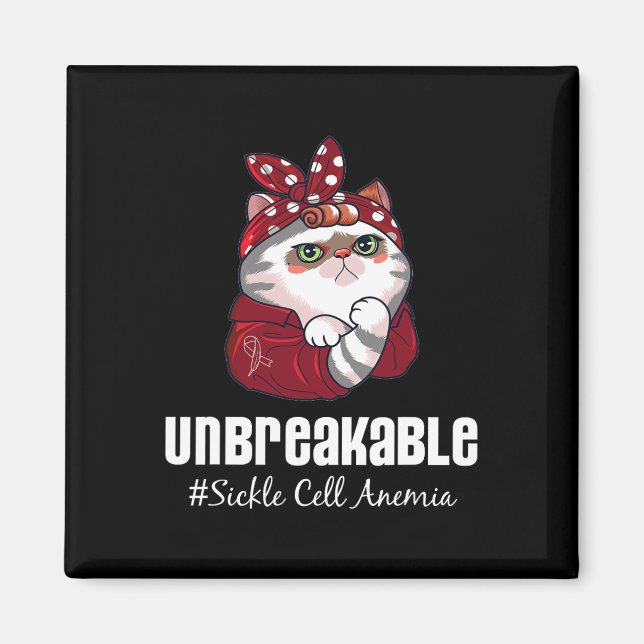 Funny Cat Warrior Obrytable Sickle Cell Anemia A A Magnet (Framsidan)