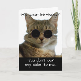 Funny Cat Wearing Glasses Birthday Kort