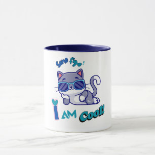 Funny Cat Wearing Sunglass Jag är Coola Mugg