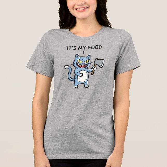 Funny Cat with Axe T Shirt (Framsida)