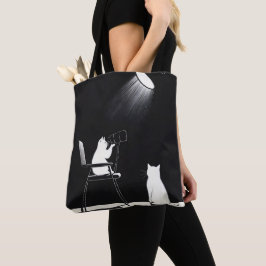 Funny cat with telescope tygkasse