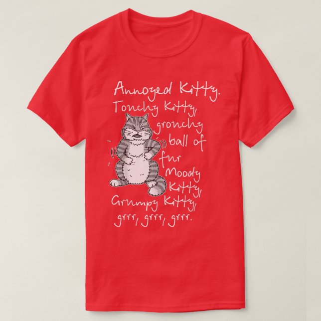 Funny Cat  Yarn  String Theory  T Shirt (Design framsida)