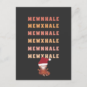 Funny Cat Yoga Meditation Inhale Exhale jul Helg Vykort