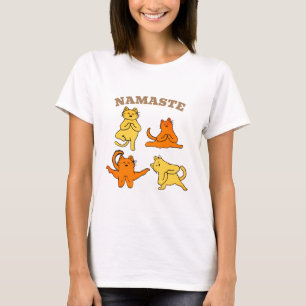 Funny Cat Yoga Shirt-design med namnlister T Shirt