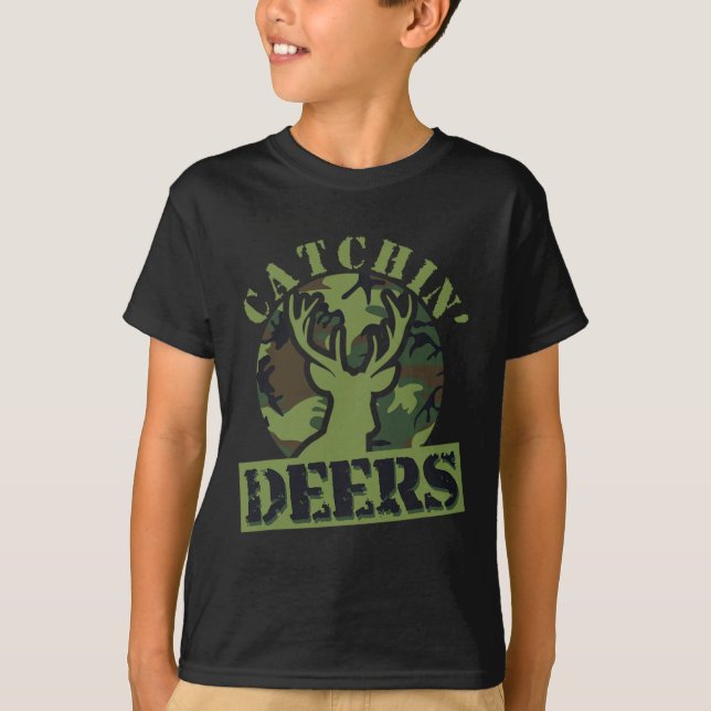 Funny Catchin'Deers T Shirt (Framsida)