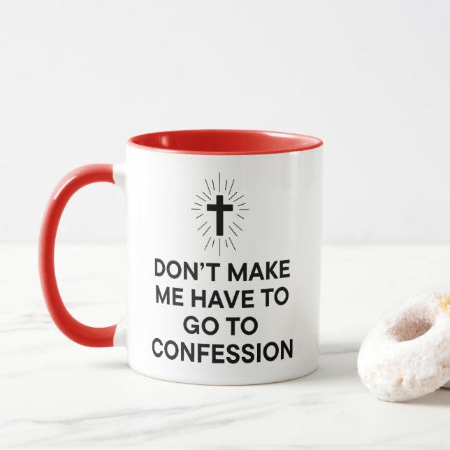 Funny Catholic Confession Mugg (Med munk)