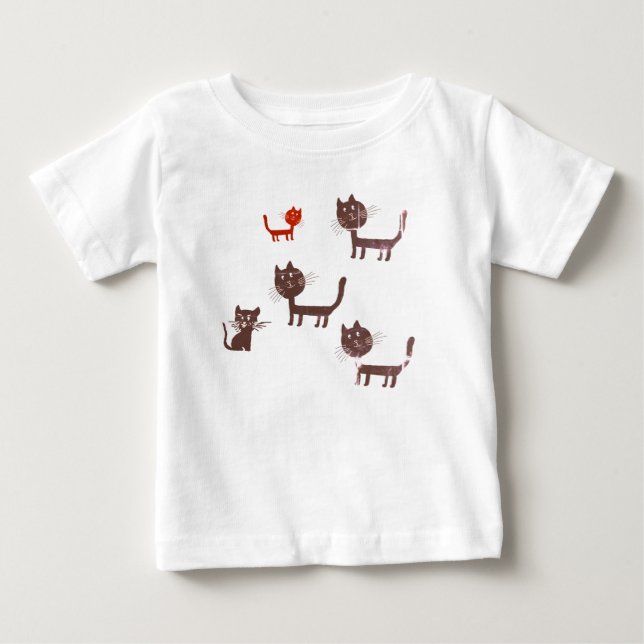 Funny Cats Baby Bra Jersey T-Shirt (Framsida)