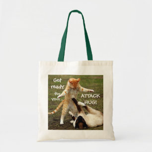 Funny Cats Caption Attack Hug Tygkasse