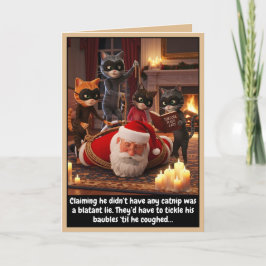 Funny cats Christmas card Kort