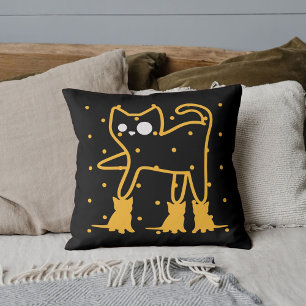 Funny Cats Cute Guld Black Personlig Kudde