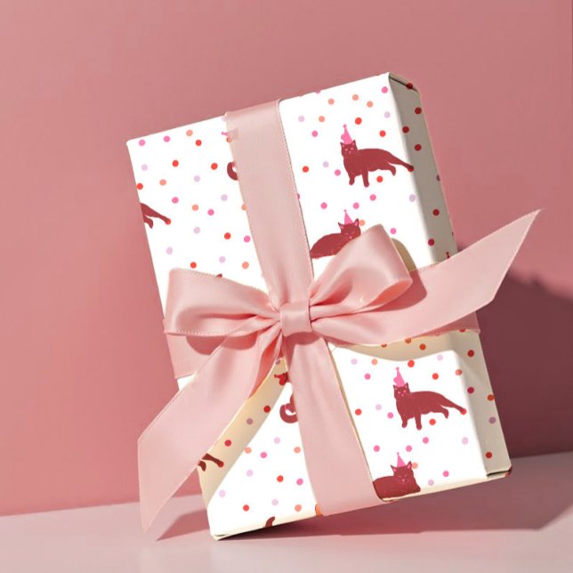 Funny Cats cute Purrfect Birthday Party Presentpapper (Skapare uppladdad)