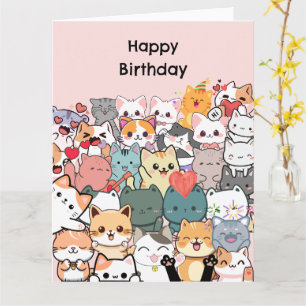 Funny Cats Grattis på födelsedagen Personlig Card Kort