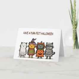 Funny Cats Happy halloween Kort
