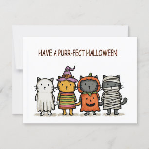 Funny Cats Happy halloween Vykort