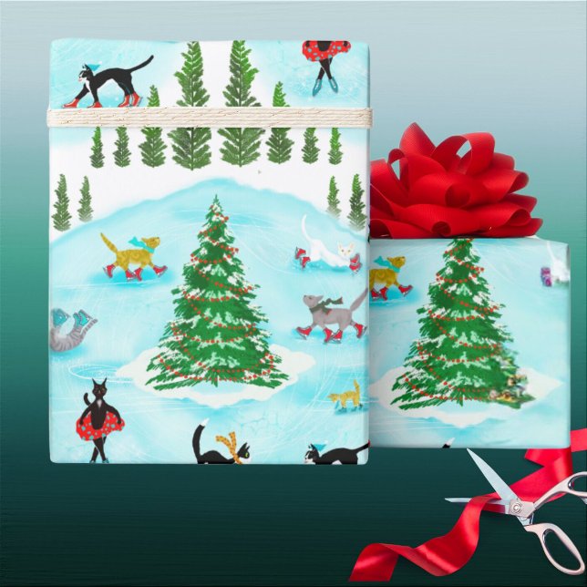 Funny Cats i Winter Wonderland Helgdag Presentpapper (Skapare uppladdad)