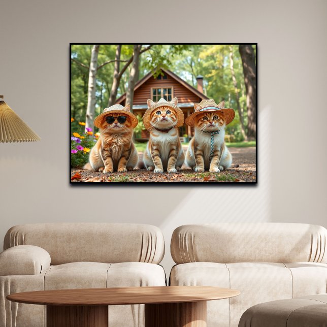 Funny Cats in Preppy Summer Attire and Hats   Poster (Skapare uppladdad)