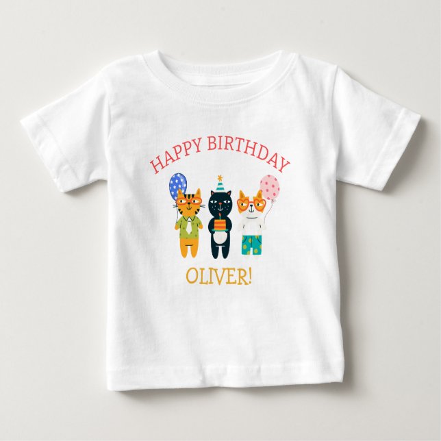 Funny Cats Kattunge Birthday Guest of Honor T-Shir T Shirt (Framsida)