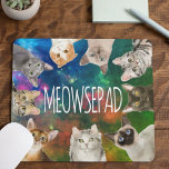 Funny Cats | Meowsepad Cute Ras Mouse Pad Musmatta<br><div class="desc">Vi sitter alla på musmattan och väntar på att musen ska visas. Lusande kattmunstycke med en rad kattraser som kikar uppifrån. Det är beklagligt att det finns siameser,  Bombay,  Scottish Fold,  Russian Blue,  American Shorthair och flera andra kattras.</div>