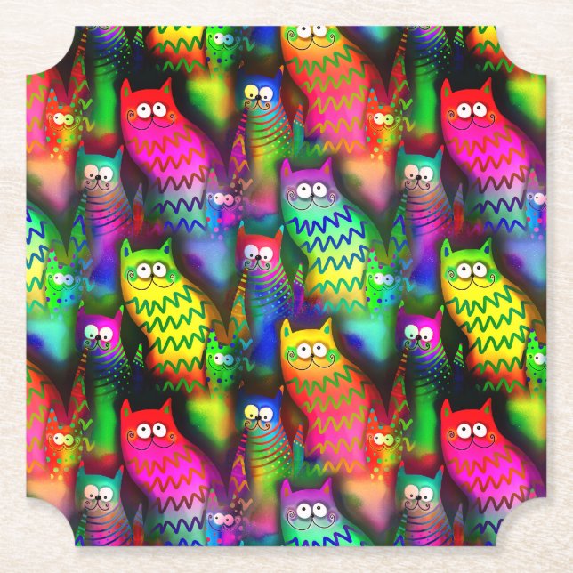 Funny Cats Mönster-54578 Underlägg Papper (Framsida)
