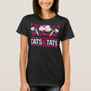 Funny Cats och Tats Gift Tattoo Bläck Tatto Artist T Shirt