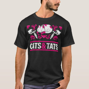 Funny Cats och Tats Gift Tattoo Bläck Tatto Artist T Shirt