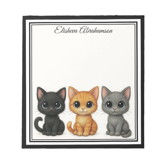 Funny Cats Peeking Note Pad Anteckningsblock (Framsida)