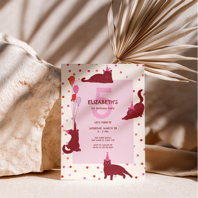 Funny Cats Purrfect Birthday Party Inbjudningar (Skapare uppladdad)