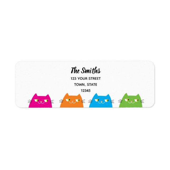 Funny Cats Returadress Returadress Etikett (Framsidan)